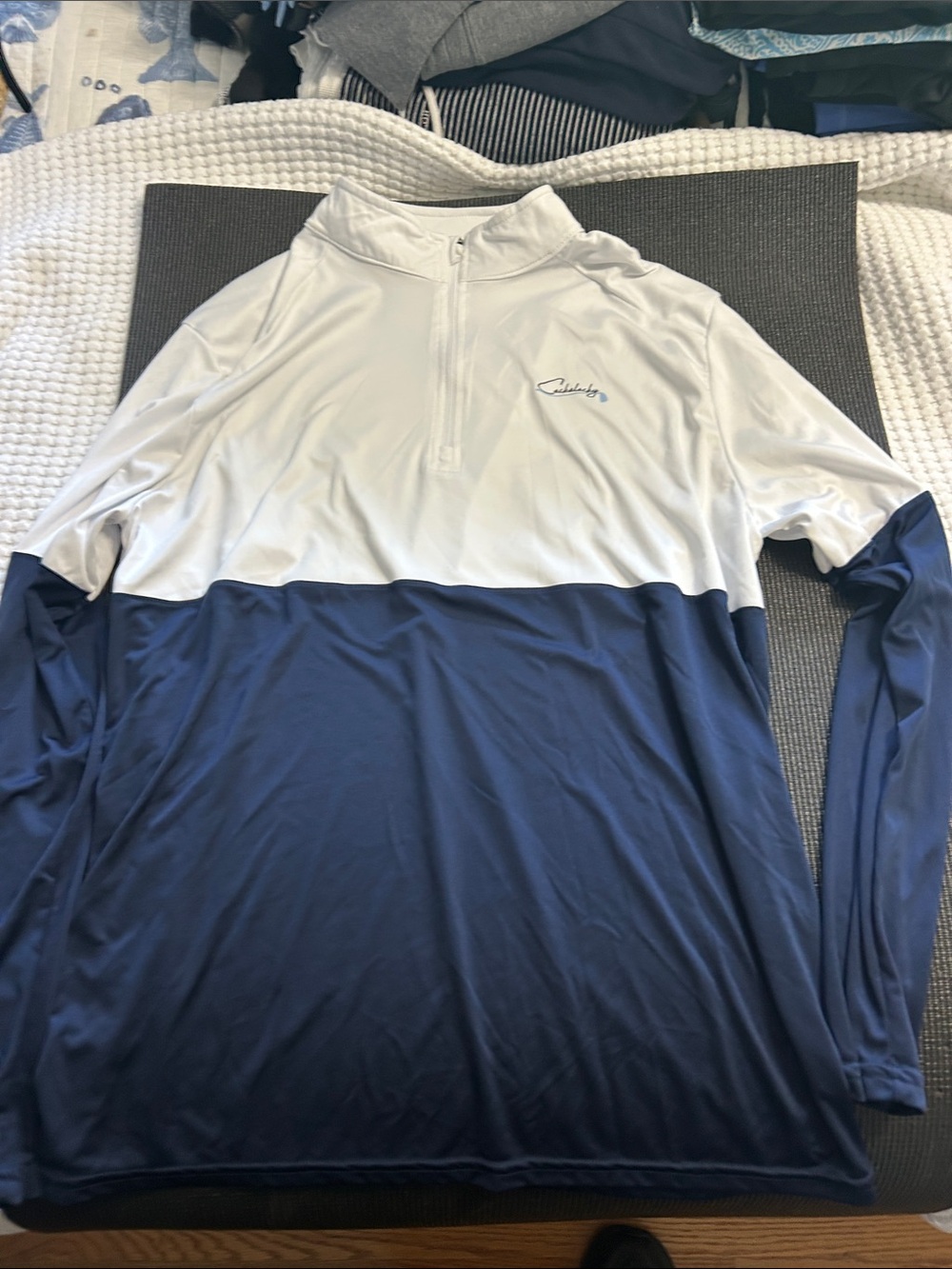 Holloway White and Navy Two-Tone Lightweight Quarter-Zip Shirt Jacket
